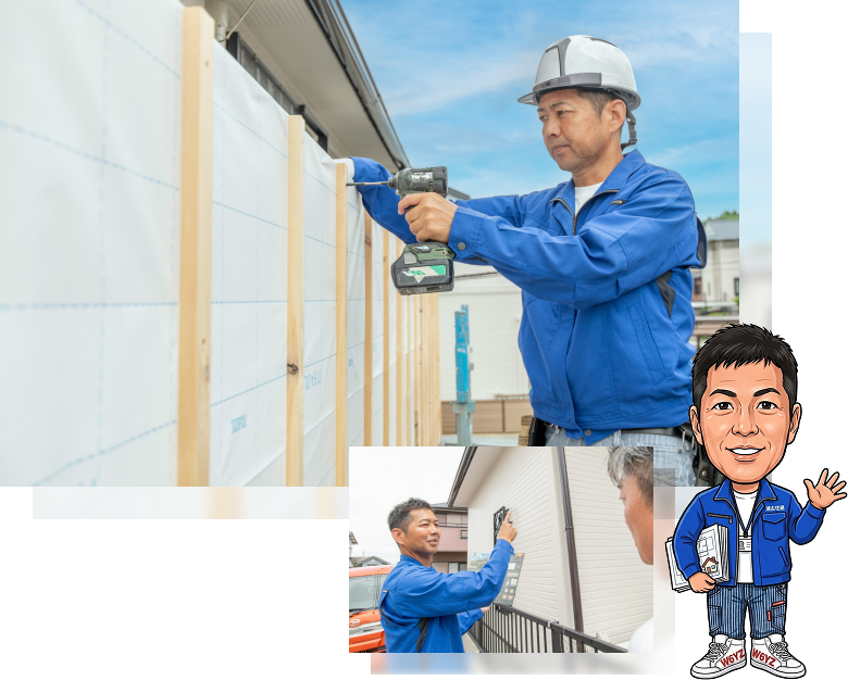 施工中の職人